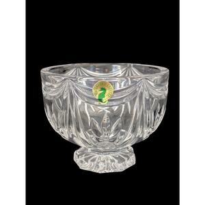 Waterford Crystal Footed Variety Bowl 5" Rosette Swag Wedge Cut Germany
